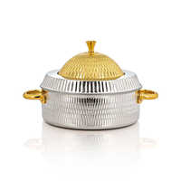 Service de 4 bols à soupe et à dessert classiques Royal Imperial en acier inoxydable doré, motif étoile découpée, antiadhésifs et compatibles lave-vaisselle