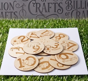 Wooden Personalized Baby Milestone <b>Cards</b> Mother's Day <b>Promotional</b> Novelty Gift First Birthday Keepsake Set Engraving Photography - Product Image 1