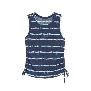 Débardeur tricoté sans manches pour femme, tie-dye rayé, respirant, décontracté, pour le sport, bleu-vert - Product Image 5
