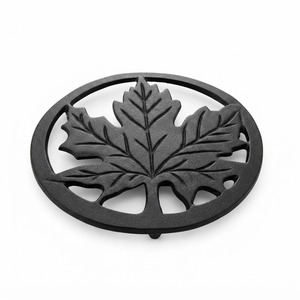 Luxurious Gold Aluminum Metal Trivet Maple Leaf Shape Heat Resistant Hot Pot <b>Stand</b> Decorative Table Protector For Kitchen Mats - Product Image 3