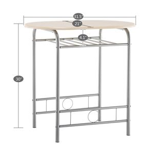 Set Tavolo da Colazione e Due Sedie in PVC Naturale YJ per Sala da Pranzo - Product Image 5