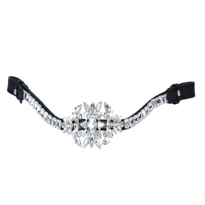 Bandeau de luxe pour cheval avec cristaux transparents, strass et couronne de perles pour concours équestres, accessoires pour chevaux - Product Image 4