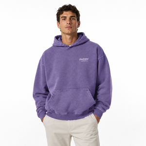 Sudadera con Capucha Oversize para Hombre, Estilo Urbano, Color Negro Carbón Lavado Vintage, con Bolsillo Canguro, Felpa Gruesa (280/400 GSM) - Product Image 4