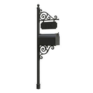 Boîte aux lettres murale moderne de luxe en fer forgé, personnalisée, étanche, résistante à la rouille, flexible, décorative pour villa extérieure en métal - Product Image 1