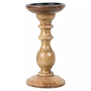 <b>Top</b> Selling Wooden Candle Holder Rustic White Washed Floral Pattern Candle Stand Decorative Table Available For Sale - Product Image 2