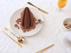 Servilleta de Tela Marrón para Mesa de Comedor, Servilleta de Lino Plegable para Bodas, Restaurantes y Hoteles - Product Image 2