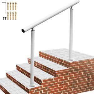 Kit di ringhiera per scale esterne in alluminio bianco da 4 piedi corrimano angolari regolabili per anziani corrimano amichevoli per balaustre - Product Image 1