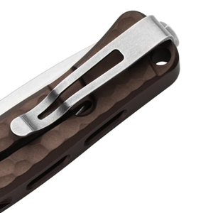 Couteaux de poche pliants à manche en métal bronze avec poignée à motif noir, lame en acier argenté, clip de poche pour le camping, les activités de plein air et l'usage quotidien - Product Image 6