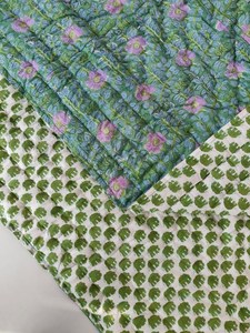 Couverture de lit en coton 100% Razai, taille Queen, à motifs floraux, fabriquée à la main en Inde, style Jaipuri, imprimé Sanganeri, douce et légère. - Product Image 6