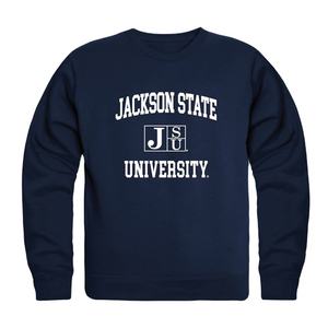 เสื้อสเวตเชิ้ตคอกลมของมหาวิทยาลัยแจ็คสันสเตท เสื้อสเวตเชิ้ตผ้าฟลีซแบบสวมหัว ยูนิเซ็กซ์ รับสกรีนโลโก้ - Product Image 1