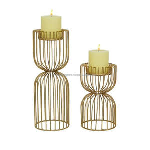 Copper Polish Round Shape Metal Hurricanes Candle Holder Home Decorative Wedding Party <b>Table</b> Top Decoration Metal Candle Jar - Product Image 4