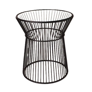 Tabouret ottoman moderne en fil métallique bleu, tabouret contemporain pour chambre à coucher, salon, meubles décoratifs - Product Image 5