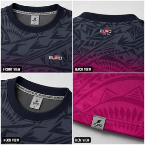 Camiseta Deportiva de Secado Rápido con Cuello Redondo, Corte Regular, Talla Grande, Sublimada, Estilo Europeo, Camiseta de Manga Corta para Hombre con Estampado Geométrico Degradado - Product Image 6