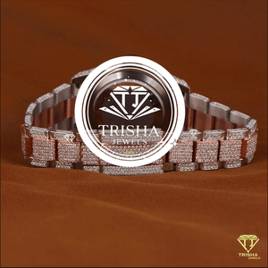 Reloj de Diseño con Diamantes Moissanite en Oro Rosa, con Brazalete de Piedras Preciosas y Joyería de Moda Premium - Product Image 5