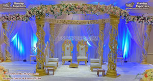 Mariage indien du sud Fibre Cristal Mandap Mariage d'intérieur Cristal blanc Mandap Sydney Conte de fées Thème Mariage Mandap Décoration - Product Image 6