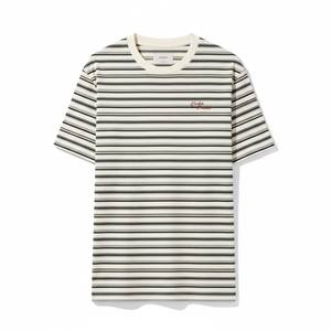 Camiseta de Hombre Casual de Manga Corta, 100% Algodón, Diseño Jacquard Entrelazado, Corte Ajustado, Estampado a Rayas, Transpirable y Ecológica - Product Image 2