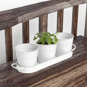 PERFNIQUE Grand bac à herbes d'intérieur/extérieur, jardinière en métal style ferme, plateau de fenêtre, écologique, pour usage en centre commercial - Product Image 2