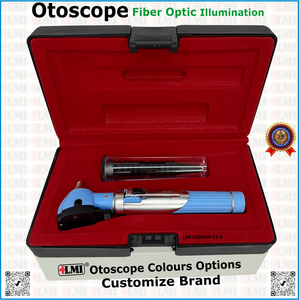 Ensemble d'instruments de diagnostic otoscope manuel à fibre optique bleu clair, certifié CE, léger, pour la chirurgie générale - Prix de gros - Product Image 3