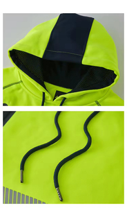 Veste à capuche unisexe en polyester respirant, coupe-vent, imperméable, avec logo personnalisé, réfléchissante, haute visibilité, LED, pour l'extérieur, industrielle - Product Image 6