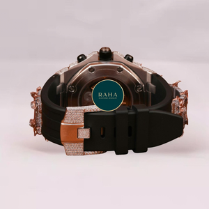 Montre RAHA de luxe en acier inoxydable, boîtier 41 mm, mouvement mécanique analogique, résistante à l'eau 3 ATM, bracelet unisexe tendance, fermoir papillon - Product Image 4