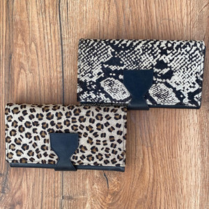 ใหม่กระเป๋าสตางค์หนังแท้พับสองทบสำหรับผู้หญิงหนังวัว100% ตะวันตกที่ใส่บัตรเครดิตหนังวัวกระเป๋าสตางค์แบบบางสำหรับผมพิมพ์ลายสัตว์ - Product Image 3