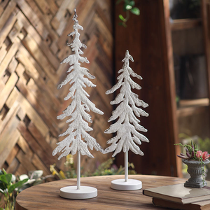 Décoration de table de Noël en métal, ornement d'arbre blanc pour la décoration de Noël à la maison, cadeaux - Product Image 6
