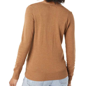 Cardigan en tricot bleu clair pour femme, manches longues, col en V, boutons sur le devant, couleur unie, respirant, style vintage, vêtements d'hiver - Product Image 2