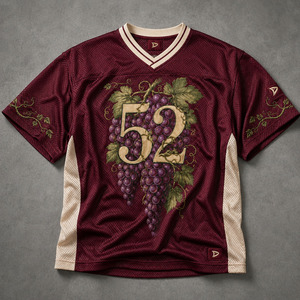 Men’s Oversized Mesh Jersey Custom Burgundy Wine V Neck <b>Y2K</b> Breathable Polyester Sportswear Streetwear Jersey - Product Image 2