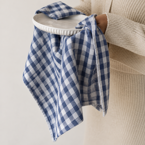 Woven Check Kitchen Linen <b>Hand</b> <b>Towel</b> with Hanging Loop Custom Print Easy Care Dish Drying Cloth - Product Image 2