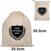 Sac calico en coton avec cordon de serrage de différentes tailles, sac à cordon Extra Large en toile de coton