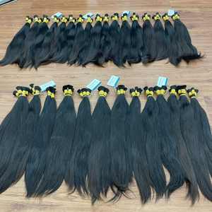 QUALITÉ DE LUXE : Extensions de cheveux en vrac d'un seul donneur, couleur naturelle droite et noire naturelle, prêtes à être expédiées - Product Image 1