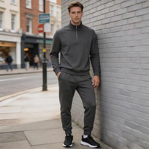 Ensemble de survêtement 2 pièces pour homme avec fermeture éclair, ensemble de jogging, tenue décontractée pour la salle de sport et les entraînements - Product Image 3