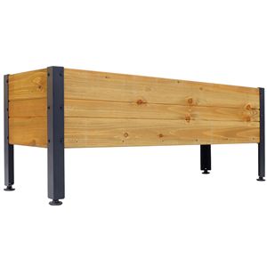 Rectangular Wooden Raised Garden Planter <b>Box</b> for Outdoor Plants Elevated Herbs Vegetables & <b>Flowers</b> Great for Patios - Product Image 5