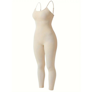Ensemble de sport respirant pour filles en Spandex/Nylon avec fermeture éclair, tenue de yoga et de fitness, combinaison courte à col en V - Product Image 4