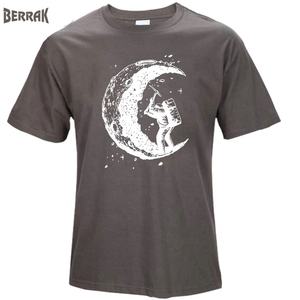 100% Katoen Graven De Maan พิมพ์ Grappige Mens O-Neck เสื้อ T โหมดผู้ชายเสื้อผู้ชายเสื้อยืดผู้ชายเสื้อยืด Mannelijke Man - Product Image 4