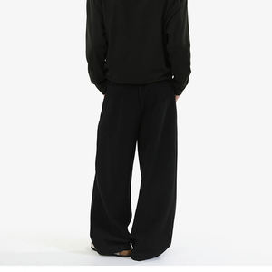 กางเกงวอร์มขาบานทรงหลวมสไตล์วินเทจสำหรับผู้ชายและผู้หญิง ผ้าฟลีซฟอกสีแบบ OEM สั่งทำพิเศษ แต่งแถบข้าง ทรงโอเวอร์ไซส์ ผ้าฝ้าย 100% - Product Image 4