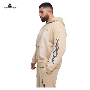 Ensemble 2 pièces de survêtement et sweat à capuche surdimensionné pour homme, délavé et décoloré au soleil, 400 g/m², personnalisé, grandes tailles, vente en gros - Product Image 2