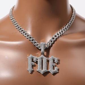 Personalized Moissanite Pendant Silver Plated Letter Design Custom <b>Name</b> Iced Hip Hop Jewelry Him Perfect Party Luxira Jewels - Product Image 3