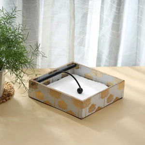 Boîte de rangement carrée en bois imprimée pour mouchoirs, élégante et décorative, pour table à manger, table basse, usage domestique - Product Image 1