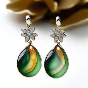 Pendientes de gota de circonita cúbica AAA clásicos hechos a mano para mujer, joyería de moda con ajuste de fundición - Product Image 1