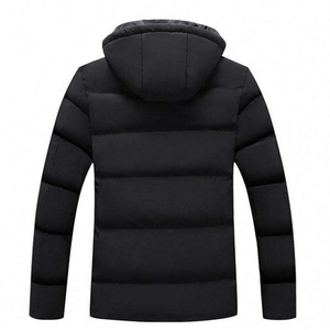 Chaqueta de Invierno para Hombre con Capucha, Relleno de Poliéster, Cierre de Cremallera, Estilo Casual, Corte Ajustado, Color Sólido - Product Image 5