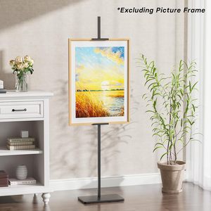 Modern Metal Hotel Furniture Display Easel <b>Adjustable</b> Standing Frame <b>Table</b> Display Stand with Marble Top for Wedding Events - Product Image 2
