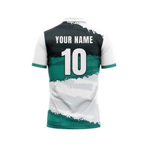 Professional <b>White</b> Green Gradient Breathable Lightweight Moisture Wicking Team Sports <b>Cricket</b> Jersey - Product Image 2
