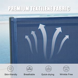 Sdraio da Esterno in Alluminio e Plastica con Schienale Regolabile in 5 Posizioni, Ruote e Resistente alle Intemperie - Product Image 3