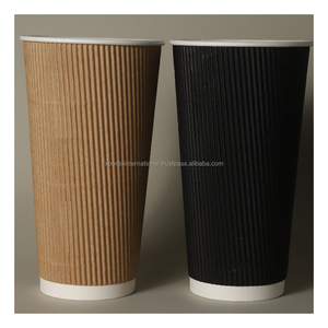 Export Grade Double Wall Paper Cups 20oz Size 600ml Capacity Disposable Hot Drink Cups FDA Certified For Restaurant & Cafe Use - Product Image 1