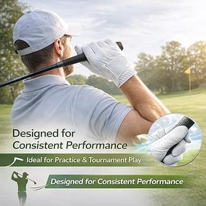 Gloves Hut Genuine Leather <b>Adjustable</b> Wrist <b>Strap</b> Lightweight Unisex Golf Gloves for Outdoor Sports & Casual Use - Product Image 4