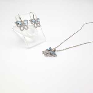 Royal Blue Topaz Marquise Shape Pendant and <b>Stud</b> <b>Earrings</b> <b>Set</b> Stylish Gemstone Jewelry Fashion Accessory - Product Image 6