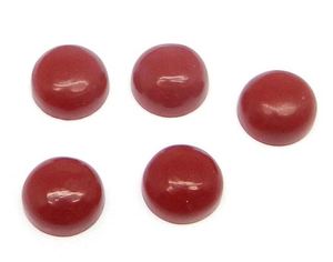 Ishu Gems Corail Synthétique Personnalisable Cabochon Rond 7mm 1.10Cts Pierre Précieuse Rouge Libre pour la Fabrication de Bijoux - Product Image 4