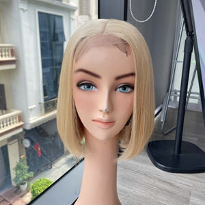 Perruque Bob Lisse Blond Platine à Expédition Rapide, Cheveux Humains Vierges Vietnamiens Super Double Drawn de Qualité Premium Luxe - Product Image 5