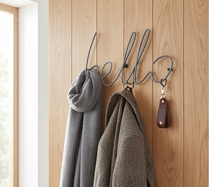 Premium Hello Design Metal Wall <b>Hooks</b> Polished Finished With Elegant Style Perfect For Stylish Home Storage And Organization - Product Image 6